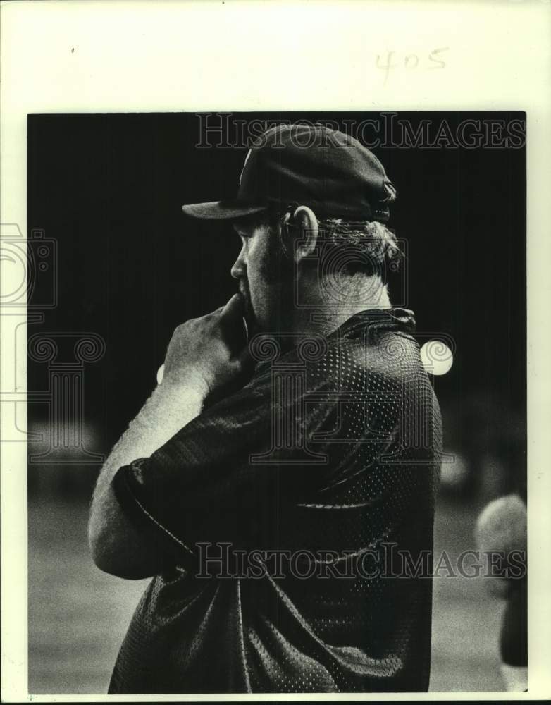 1985 Press Photo Bill Mikelson, Port Sulphur football coach- Historic Images