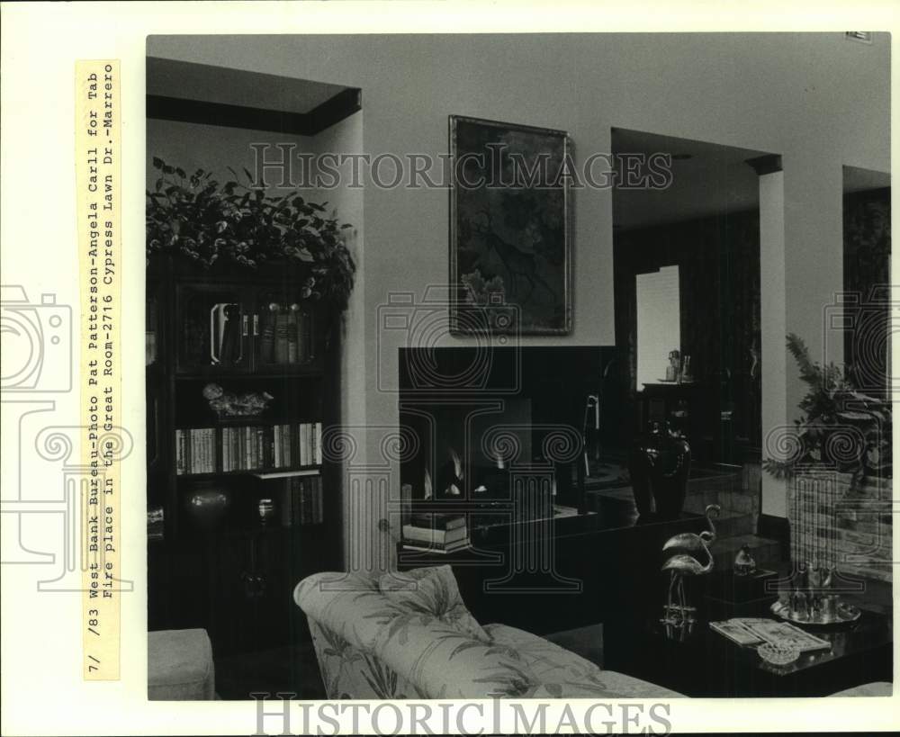 1983 Press Photo Rob Myer&#39;s &quot;Great Room&quot; at 2716 Cypress Lawn Drive, Marrero- Historic Images