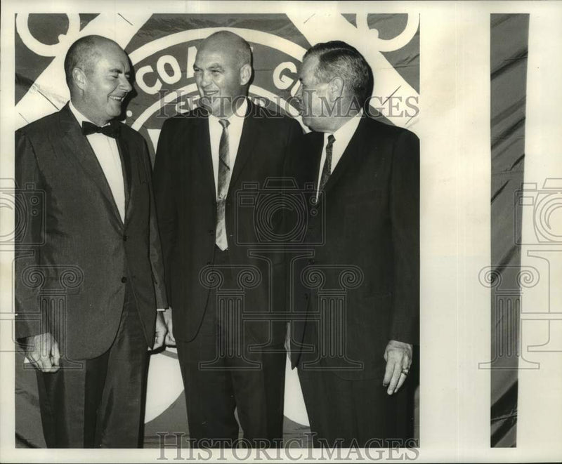 Load image into Gallery viewer, 1968 Press Photo Captain George Millard with Paul Myer and Bryon Scarbrough
