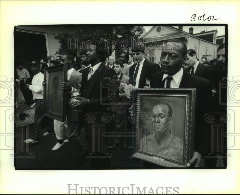 1991 Press Photo The walk during jazz funeral held for Mosley- Historic Images