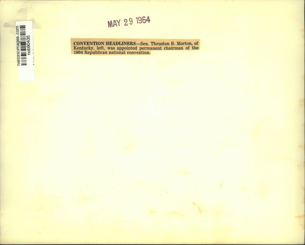 1964 Press Photo Senator Morton, chairman of Republican national convention