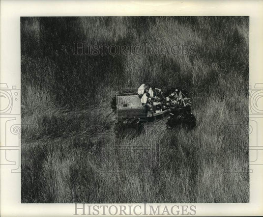1966 Press Photo Marsh Buggy moving through tall grass - nob90466