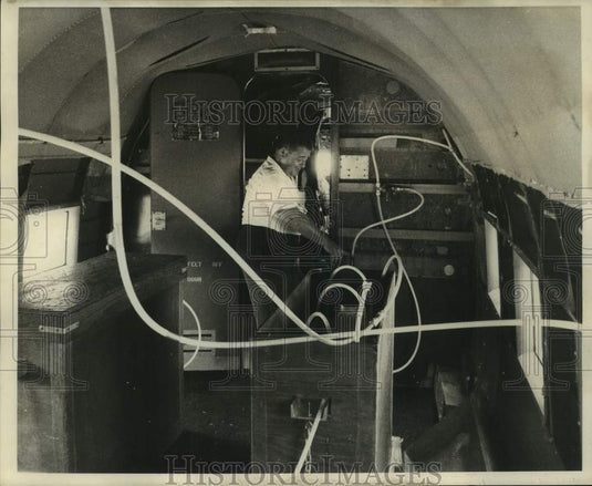1968 Press Photo J.C. Coste, maintenance repairman with mosquito control program