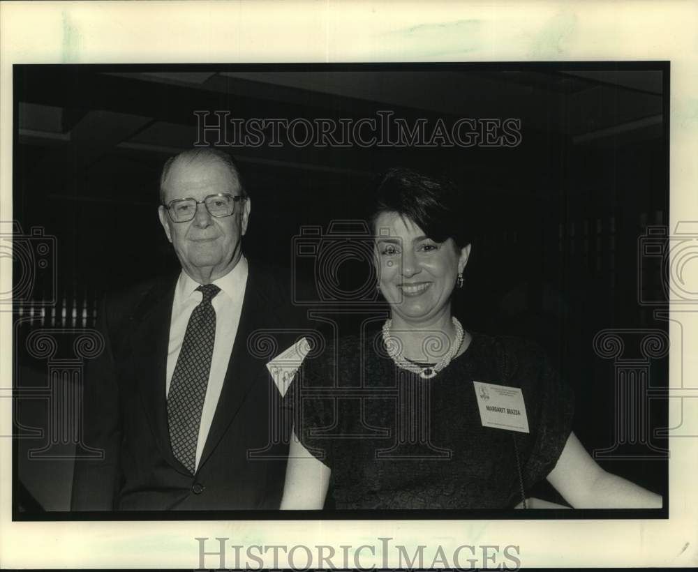 1990 Press Photo Doctor Julius Mullins, Margaret Brazda at the LSUMC Donors - Historic Images