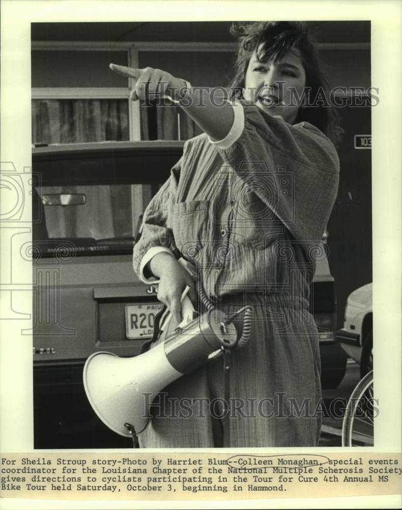 1988 Press Photo Colleen Monaghan, coordinator of Multiple Sclerosis Society- Historic Images