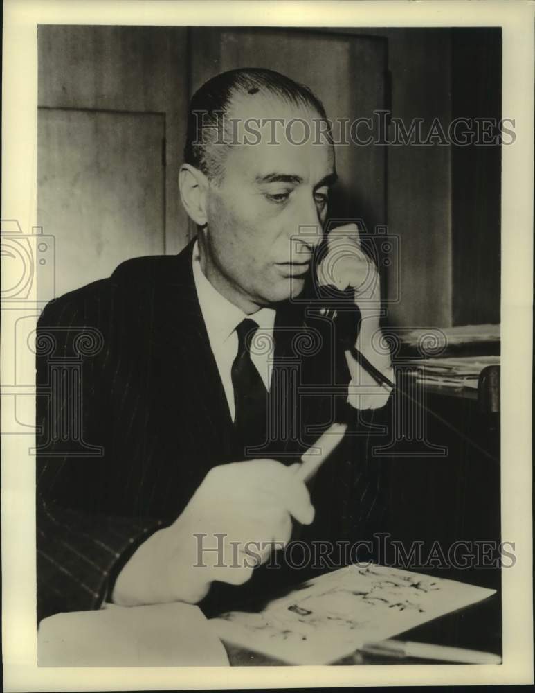 1961 Press Photo Indro Montanelli, author of &quot;General Della Rovere&quot; - nob90845