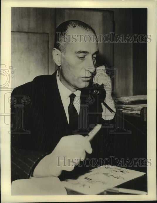 1961 Press Photo Indro Montanelli, author of "General Della Rovere" - nob90845