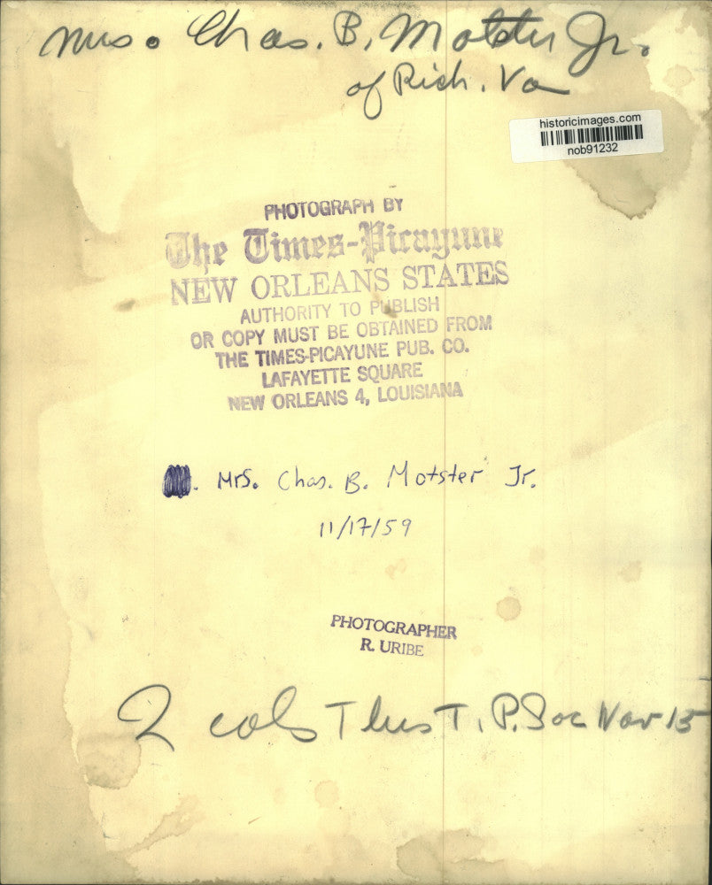 1959 Press Photo Mrs. Charles B. Molster Jr. Of Richmond, Virginia, With Child