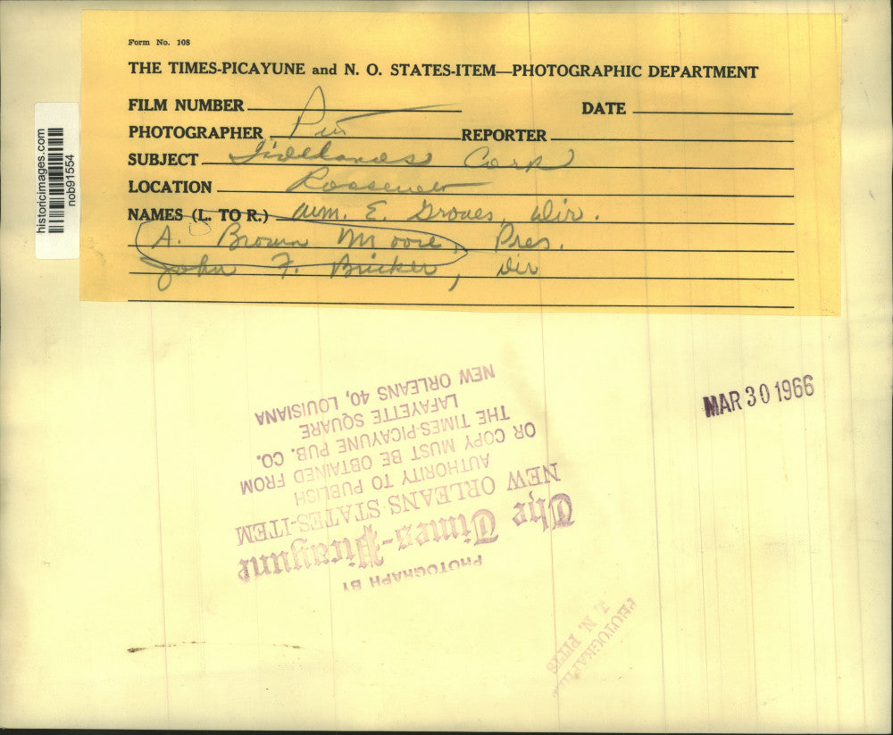 1966 Press Photo William Groves, A. Brown Moore and John Birckert at Roosevelt