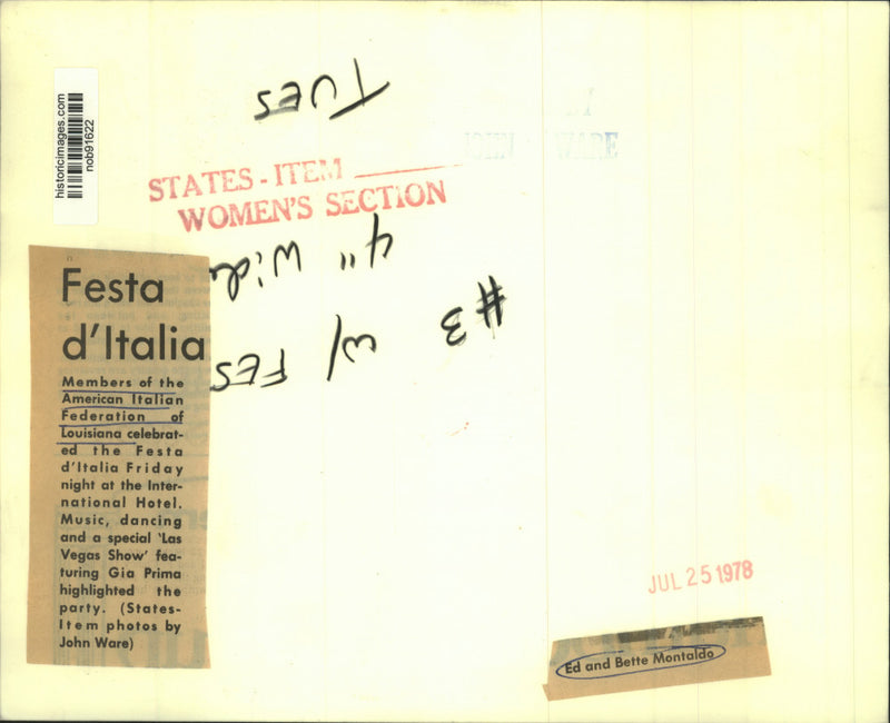Load image into Gallery viewer, 1978 Press Photo Members of the American Italian Federation of Louisiana

