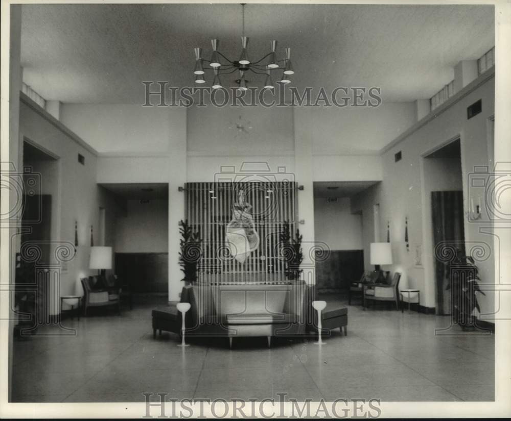 1961 Press Photo Mothe Funeral Parlor lobby - nob91982