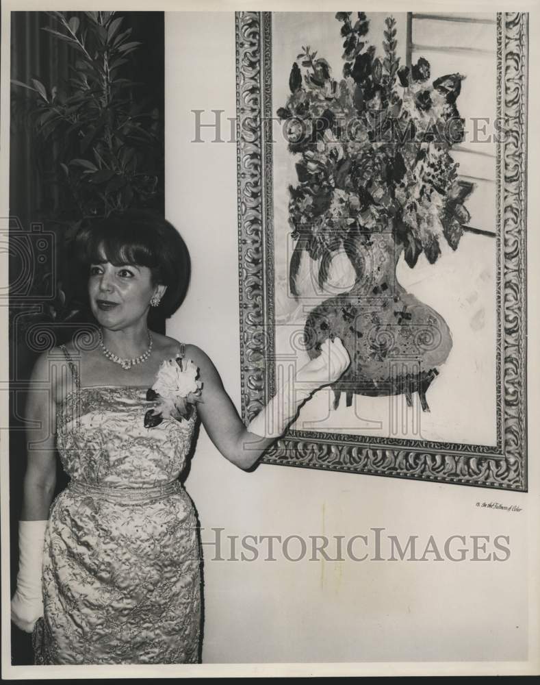 1963 Press Photo &quot;Alternate&quot; art by Caroline Newhouse at Auditorium- Historic Images