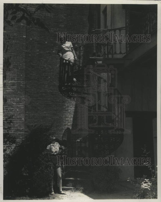 1968 Press Photo View of Spiral Staircase at Natchitoches, 1853 - nob92394