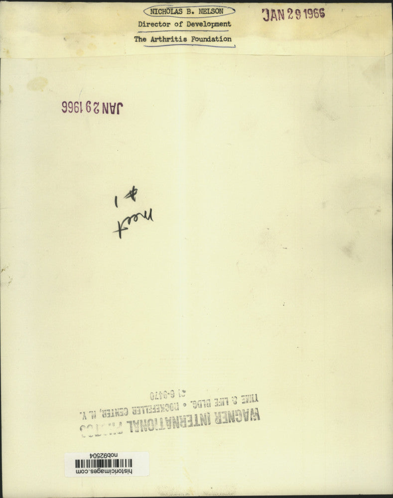1966 Press Photo Nicholas B. Nelson of The Arthritis Foundation - nob92504
