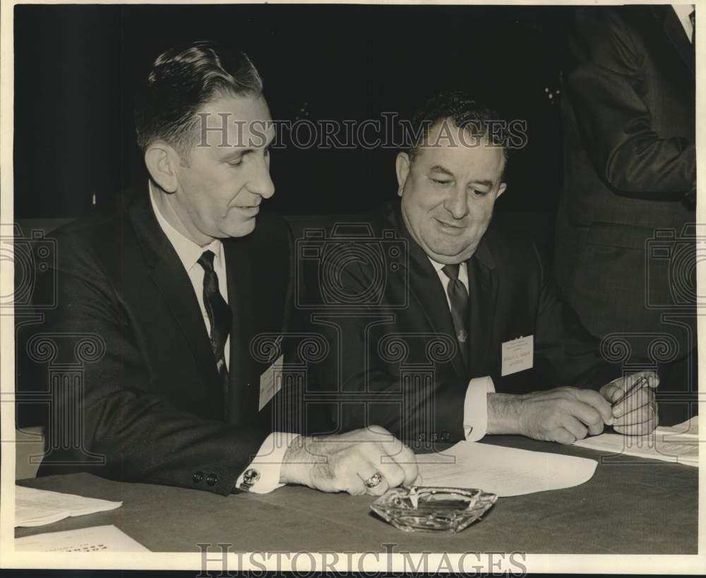 1967 Press Photo David L. George and Charles O. Naquin, Police Jury- Historic Images