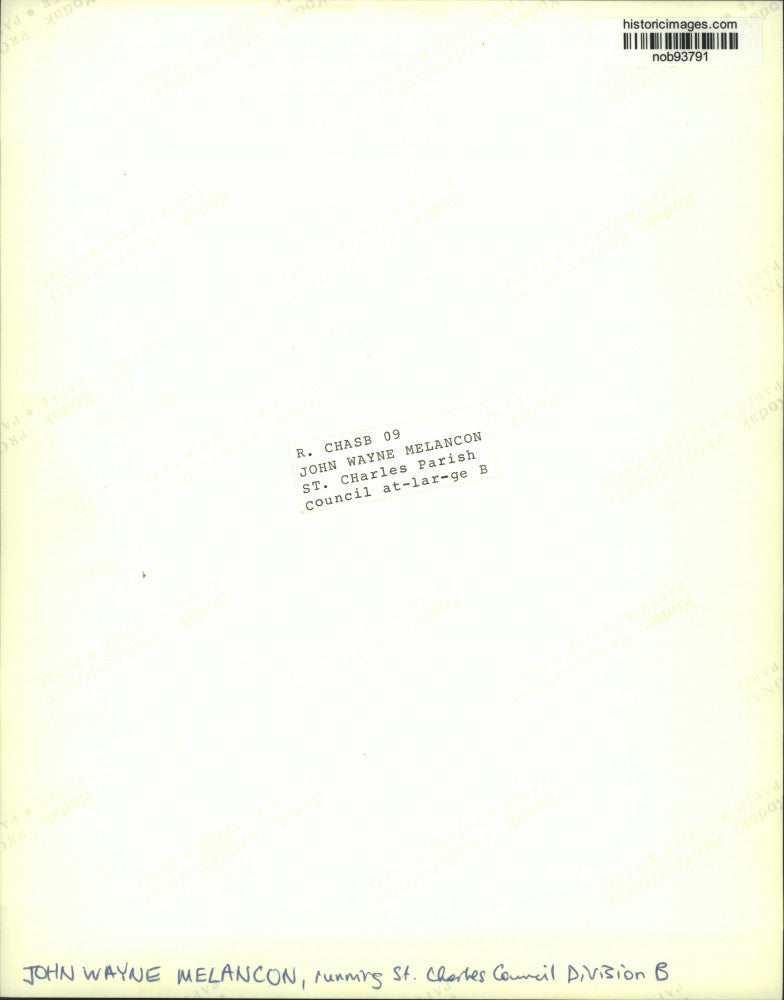 Press Photo John Wayne Melancon, running St. Charles Council Division B