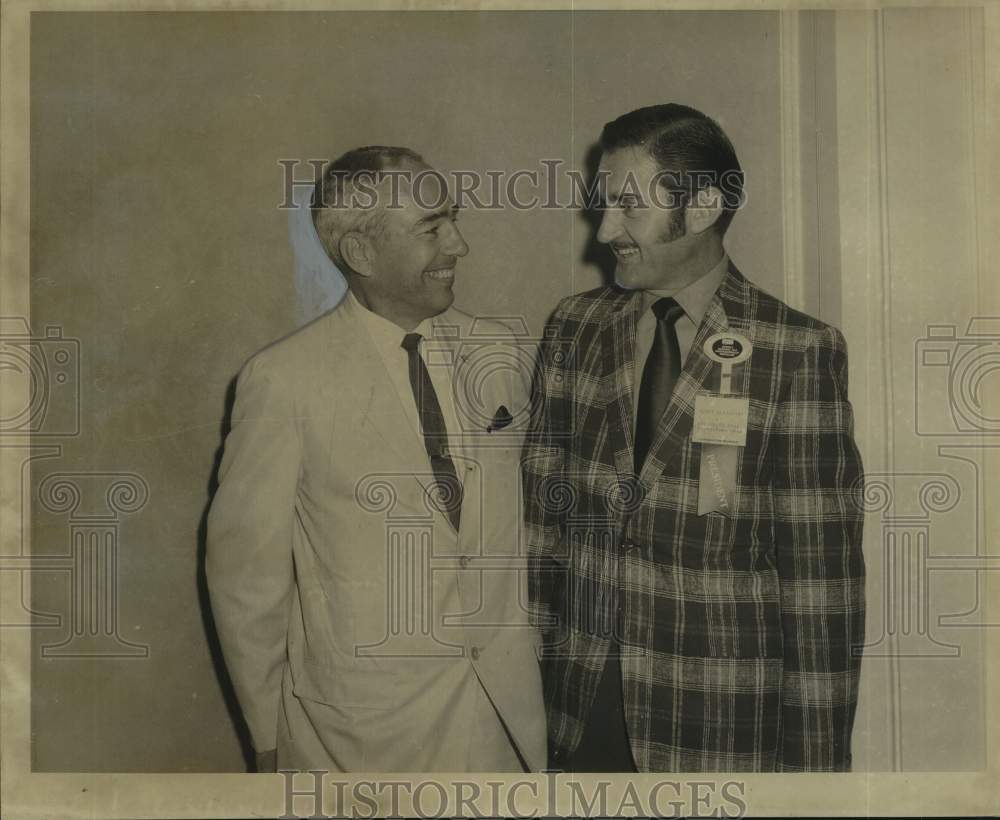 1969 Press Photo Councilman James Moreau And Henry Bertolini, Roosevelt Hotel