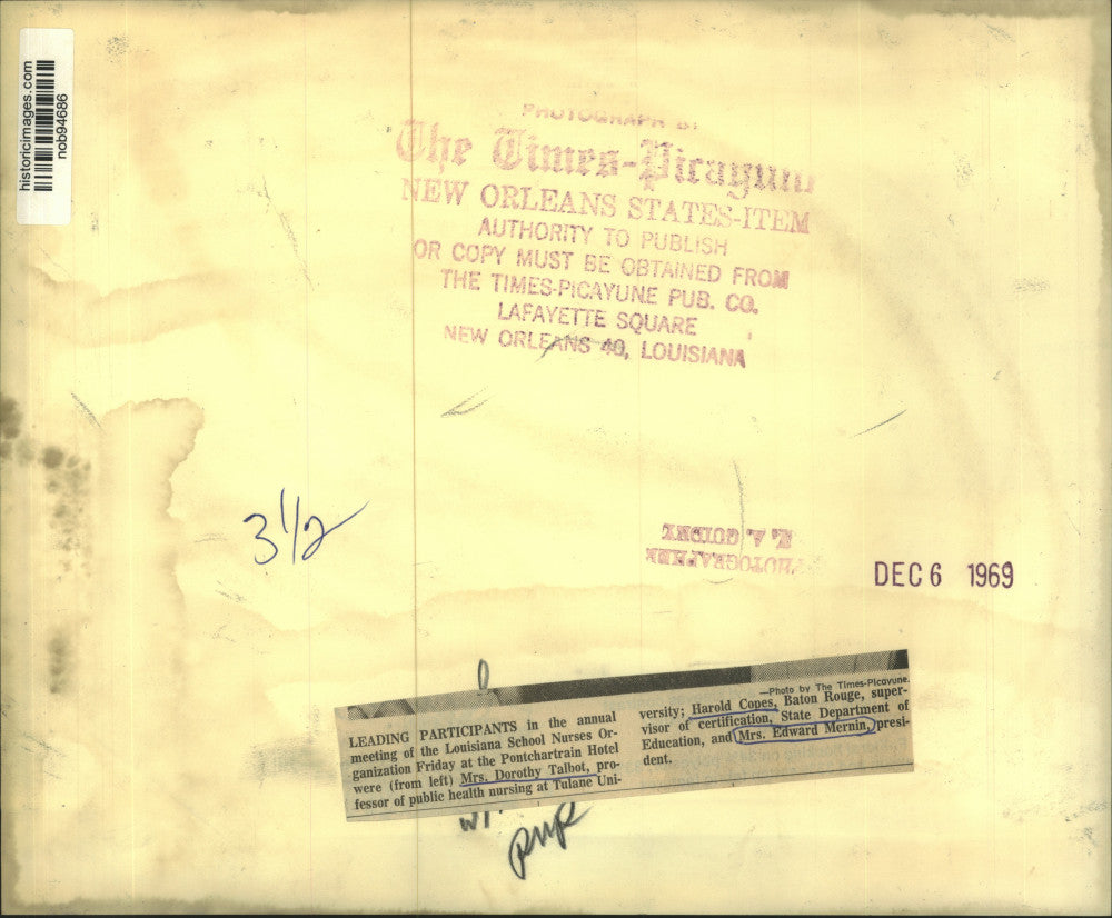 1969 Press Photo Annual School Nurses Meeting, Pontchartrain Hotel, New Orleans