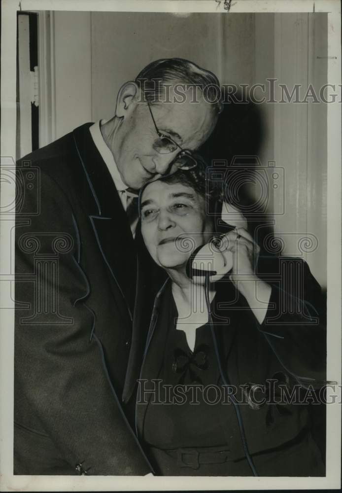 1953 Press Photo Mr. &amp; Mrs. Jules J. Meuniers celebrate golden wedding- Historic Images