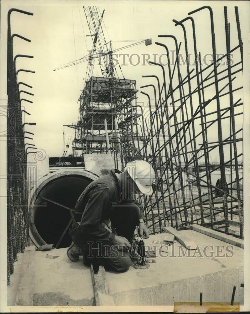 1966 Press Photo Construction at Public Service&#39;s Michoud Steam-Electric Station- Historic Images