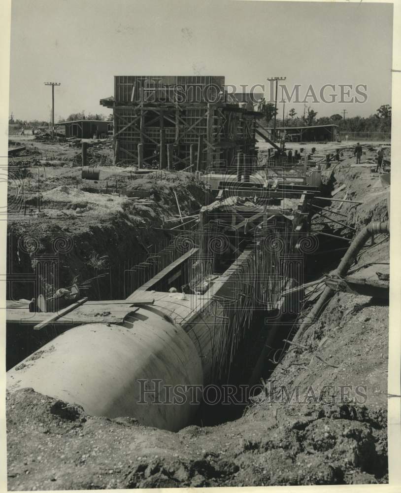 1956 Press Photo NOPSI construction work 3rd steam-electric station in Michoud