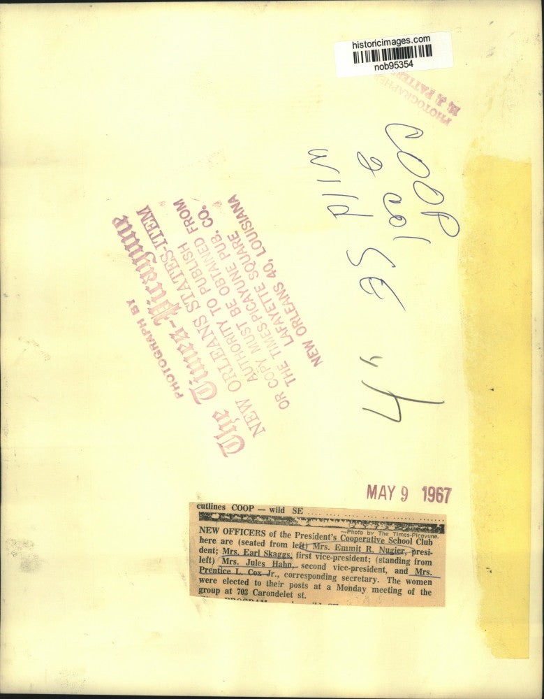 1967 Press Photo New Orleans-Officers of the President's Cooperative School Club