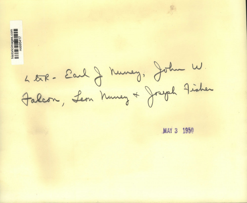 1950 Press Photo Earl J. Nunez, John W. Falcon, Leon Nunez and Joseph Fisher