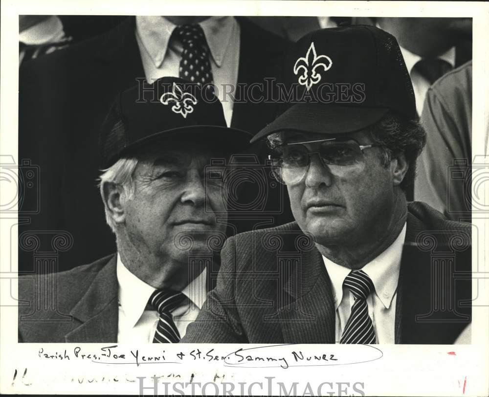 1985 Press Photo Parish President Joe Yenni and State Senator Sammy Nunez- Historic Images