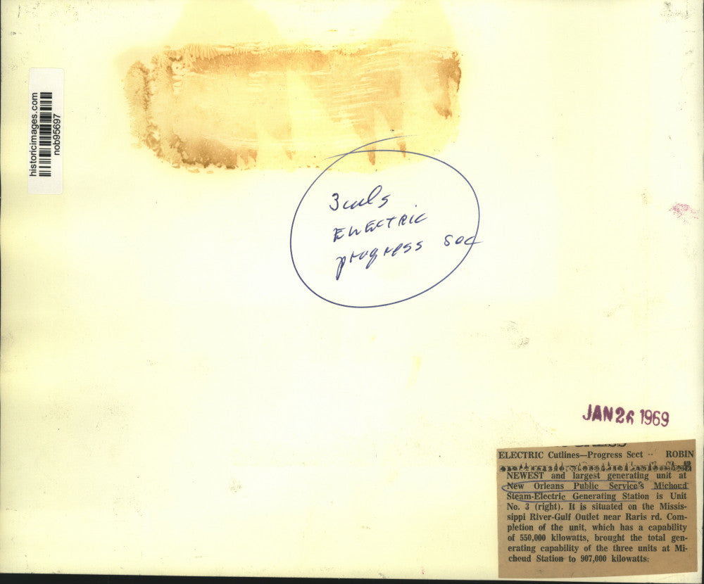 1969 Press Photo Largest generating unit at New Orleans Public Service Station