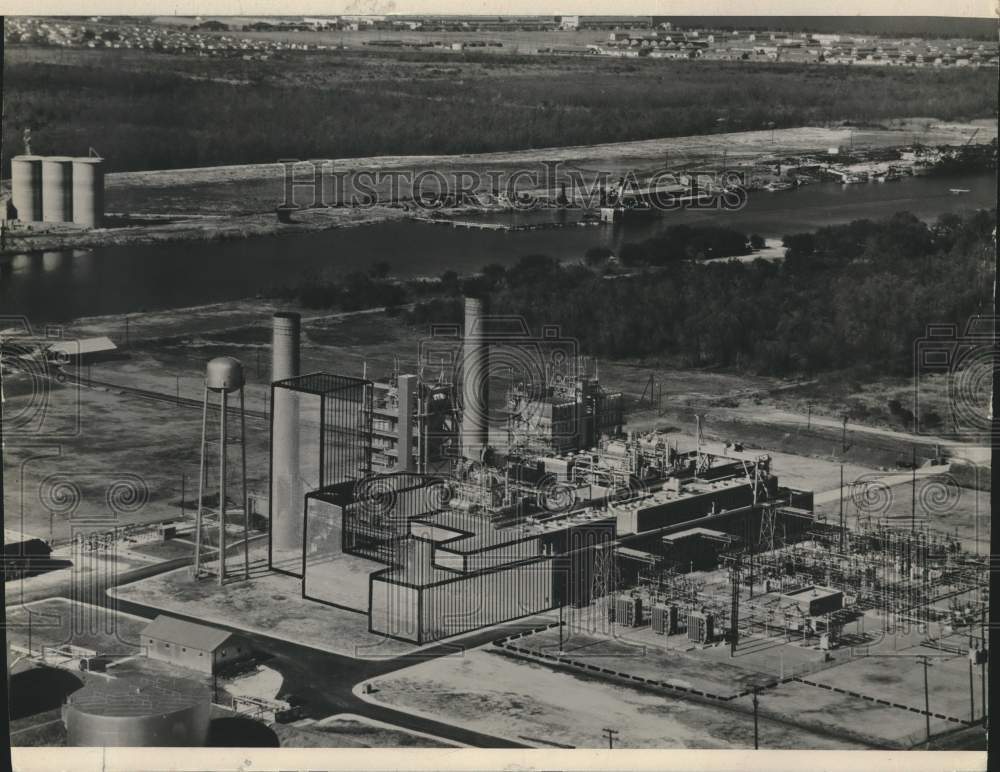 1953 Press Photo Aerial view of New Orleans Public Service&#39;s A.B. Paterson Plant- Historic Images