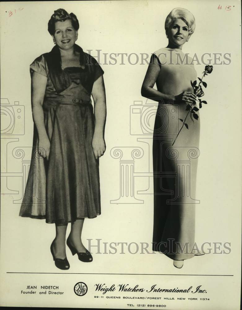 1969 Press Photo Before and after pictures of Jean Nidetch, founder of WW