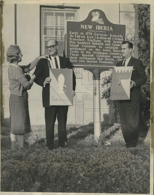 1964 Press Photo French and Spanish descendant at New Iberia's 125th anniversary