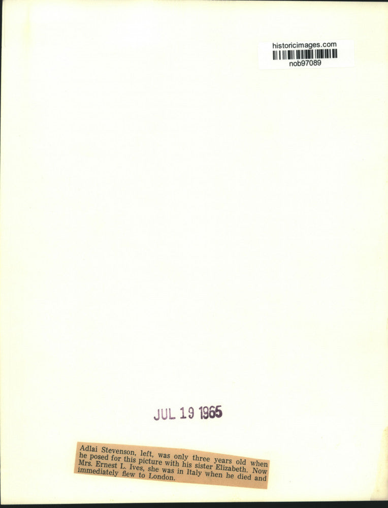 1965 Press Photo Adlai Stevenson when he was three with his sister Elizabeth