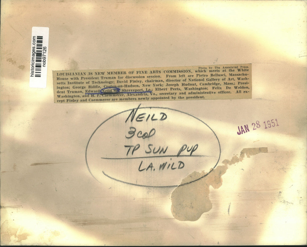 1951 Press Photo Fine Arts Commission members with President Truman, White House