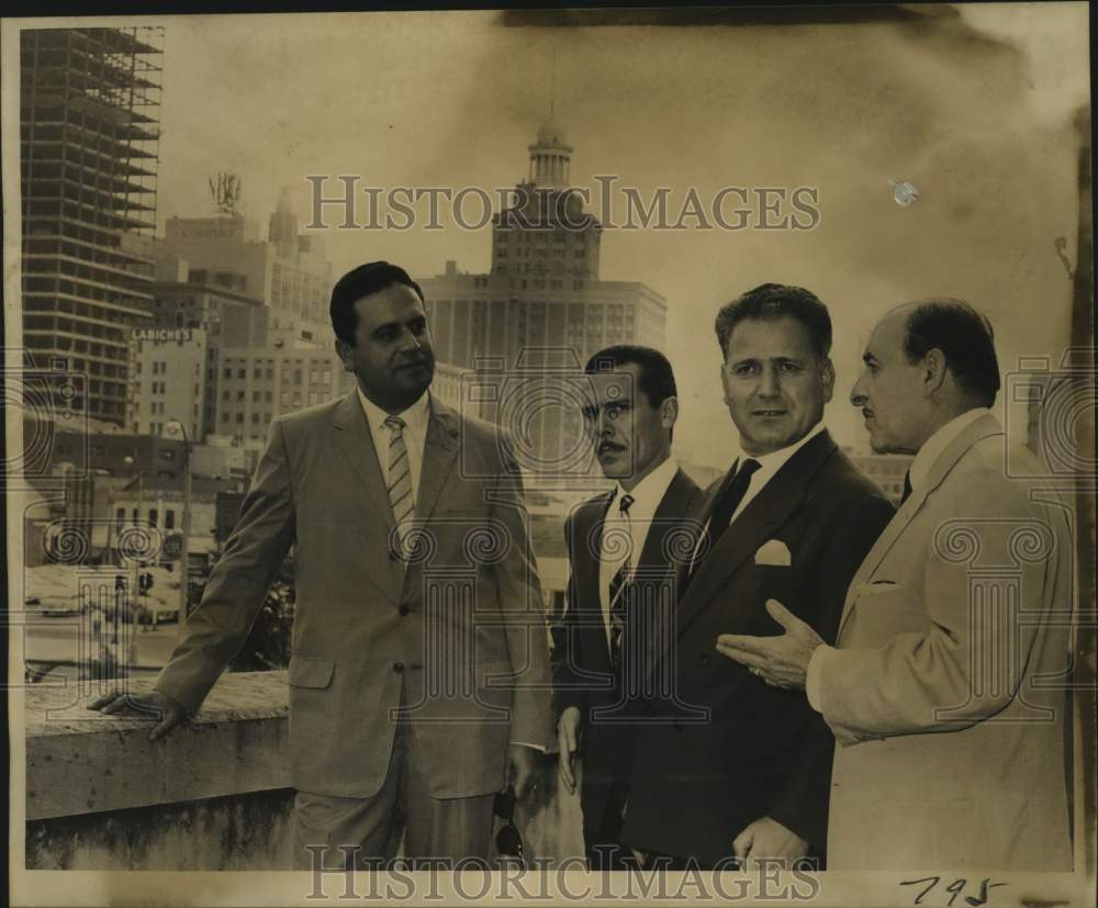 1961 Press Photo City Council Victor Schiro and Tunisian officers in New Orleans