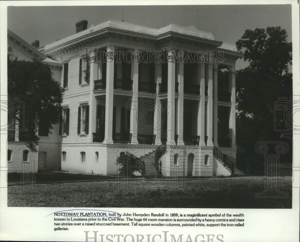 1981 Press Photo Nottoway Plantation, built by John Hampden Randolf in Louisiana- Historic Images