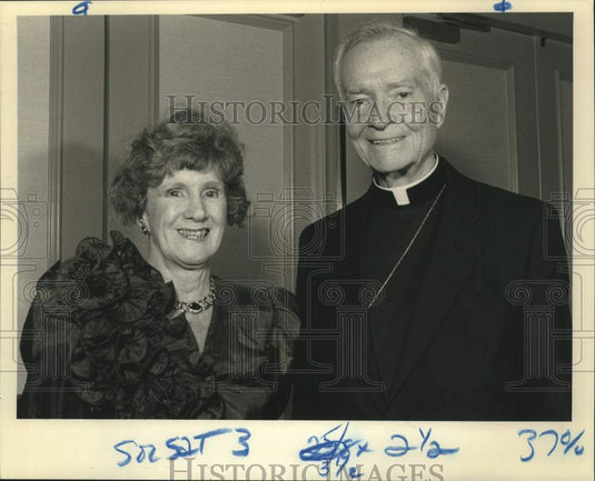 1991 Press Photo Gladys Niles, Archbishop Philip Hannan at March of Dimes