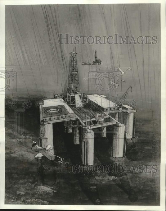1970 Press Photo Artist's sketch of the Ocean Prospector - nob97974- Historic Images