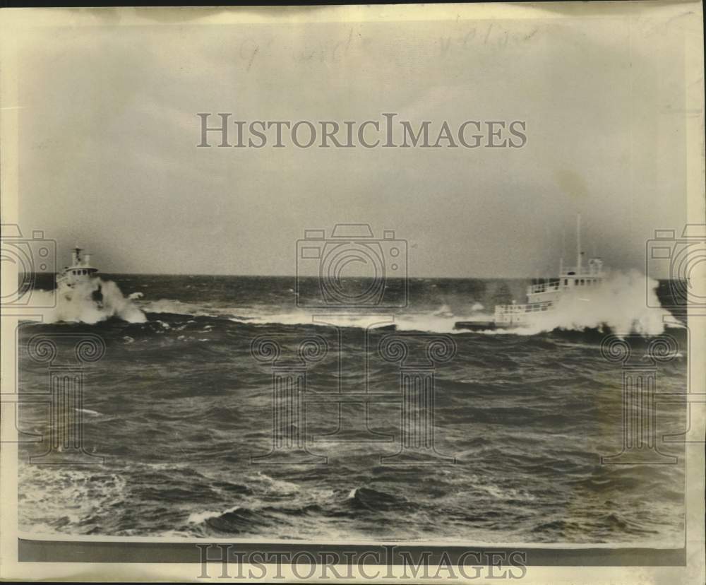 1974 Press Photo Tow boats of owned Gulf Mississippi Marine on the North Sea