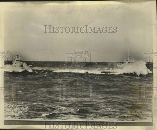 1974 Press Photo Tow boats of owned Gulf Mississippi Marine on the North Sea