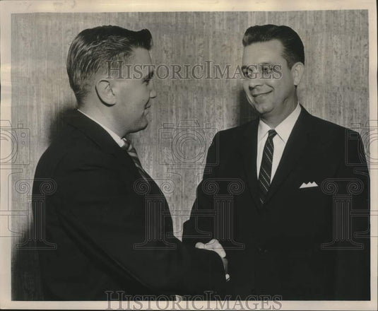 1962 Press Photo George Allen & Warren A. Nelson at Junior Achievement Dinner