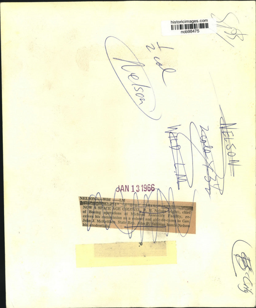 1966 Press Photo State Representative John Sullivan And R. H. Nelson Of Boeing