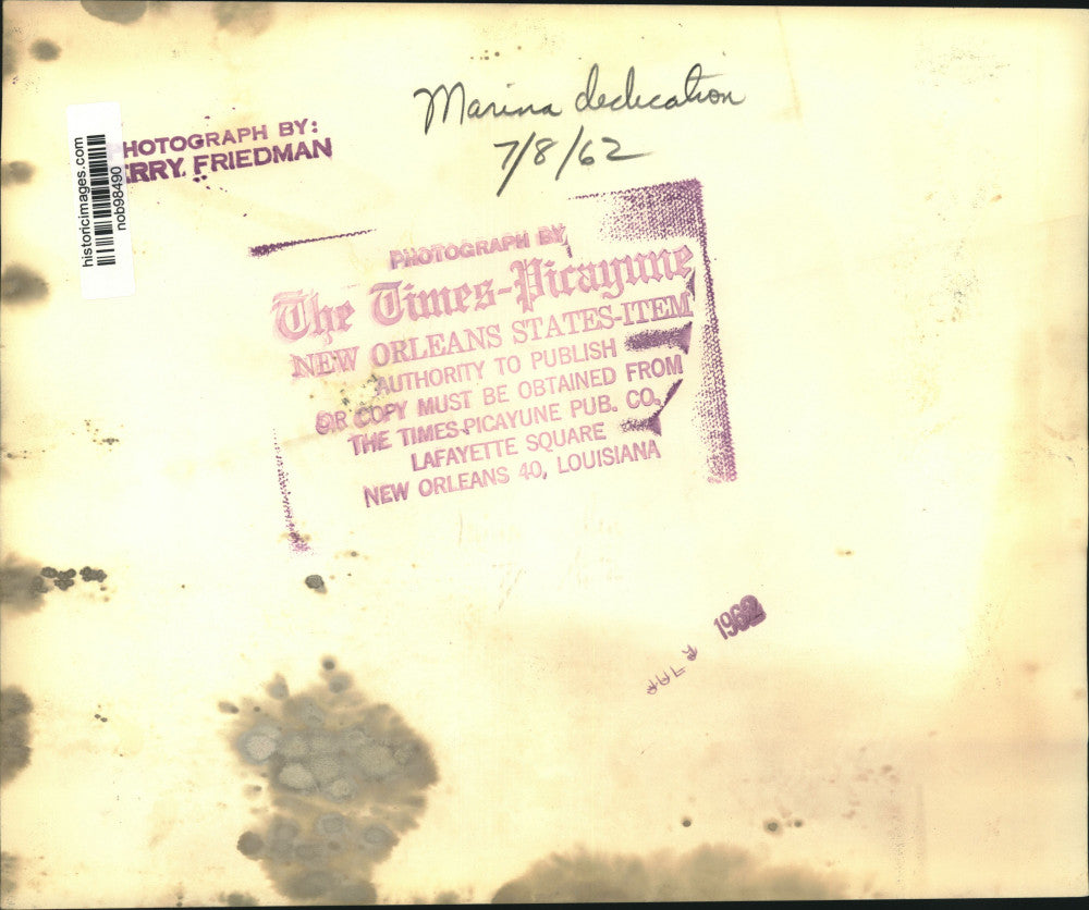 1962 Press Photo Dignitaries, Crowd At Dedication Of Marina - nob98490