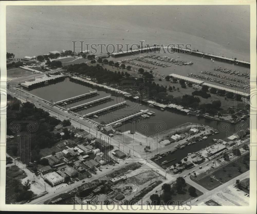 1963 Press Photo Aerial View Of The Orleans Marina, Completed In 1962