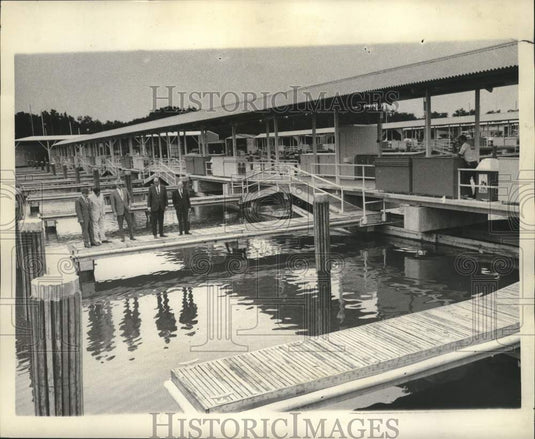 1968 Press Photo Dedication Ceremonies For Two New Piers At Orleans Marina