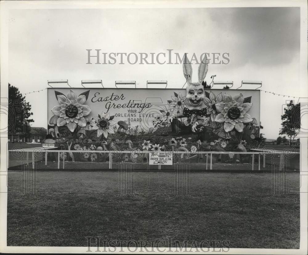 1966 Press Photo Easter Greetings Billboard Erected By Orleans Levee Board- Historic Images