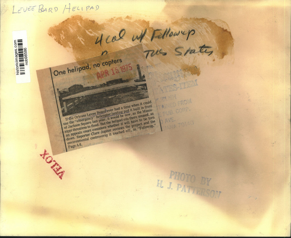 1973 Press Photo Orleans Levee Board Helipad Subject Of Dispute, New Orleans