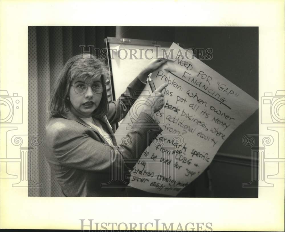 1995 Press Photo Charlotta Nordyke Teaches Breakout Session On Capital Formation- Historic Images