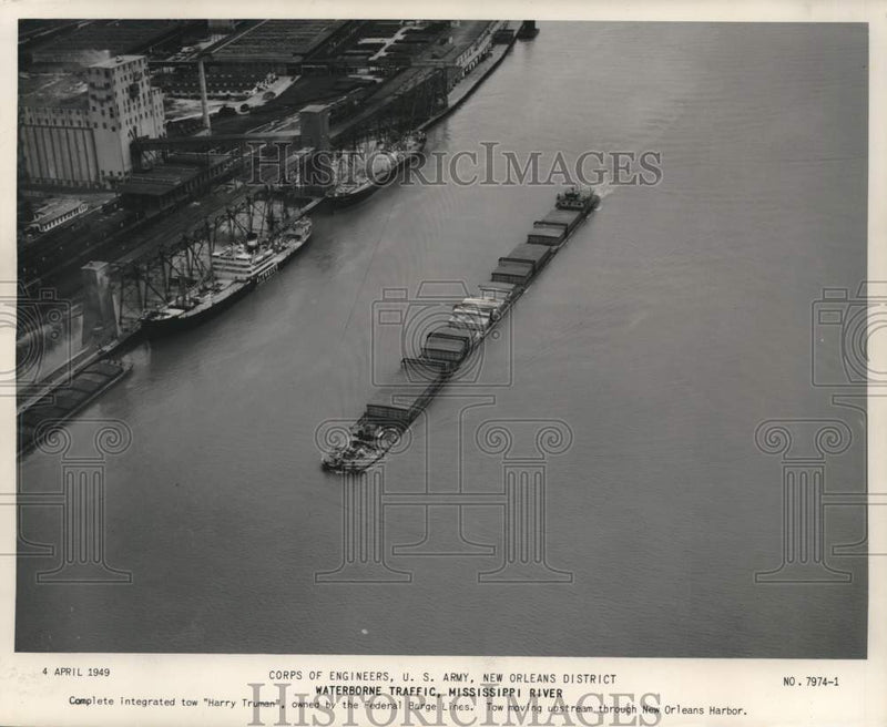 Load image into Gallery viewer, 1949 Press Photo Federal Barge Lines "Harry Truman" tow boat, New Orleans Harbor
