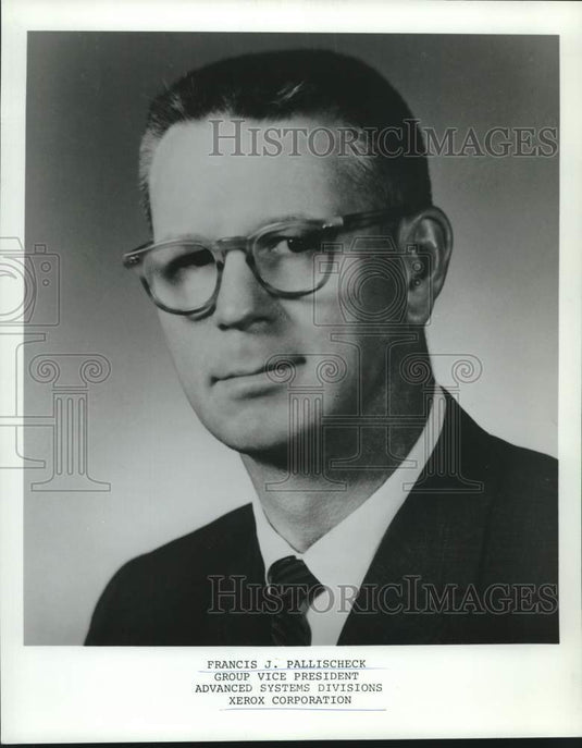 1967 Press Photo Francis J. Pallischeck, Group Vice President Xerox Corporation